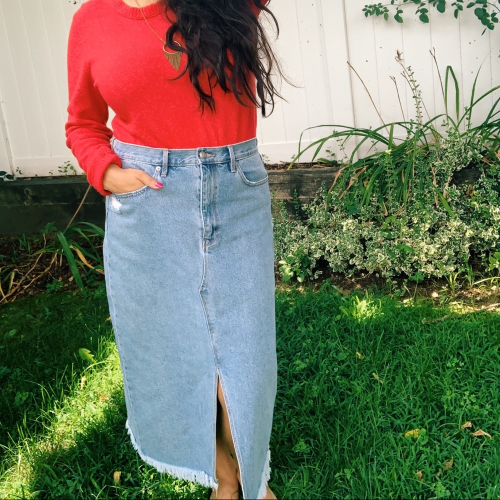 💜 Juicy Couture High-Waisted Denim Skirt